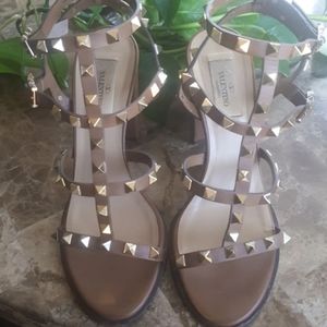 Valentino Rockstud Caged Leather Sandals